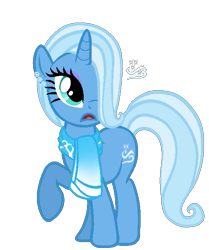 Size: 497x594 | Tagged: safe, artist:halo1234567898765432, oc, oc only, oc:winter sparks, clothes, ear piercing, earring, hair over one eye, offspring, parent:trixie, piercing, scarf, solo