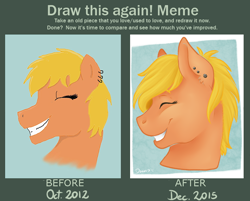 Size: 784x629 | Tagged: safe, artist:dunnowhattowrite, oc, oc only, oc:little rouge, before and after, solo