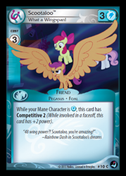 Size: 358x500 | Tagged: safe, apple bloom, scootaloo, sweetie belle, do princesses dream of magic sheep, ccg, cutie mark crusaders, enterplay, high magic, large wings, spread wings