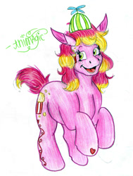 Size: 1228x1625 | Tagged: safe, artist:animagicworld, g3, butter pop (g3), solo, traditional art