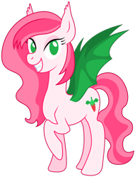 Size: 2046x2678 | Tagged: safe, artist:frenchifries, oc, oc only, oc:strawberry chiffon, bat pony, pony, solo