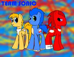 Size: 1300x1000 | Tagged: safe, artist:emenarartstudios, knuckles the echidna, miles "tails" prower, ponified, sonic heroes, sonic the hedgehog, sonic the hedgehog (series)