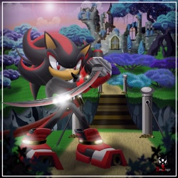 Size: 8355x8345 | Tagged: safe, artist:brodogz, absurd resolution, barely pony related, castle of the royal pony sisters, chaos blade, commission, crossover, dark souls, everfree forest, shadow the hedgehog, sonic boom, sonic the hedgehog, sonic the hedgehog (series), sword, weapon