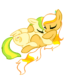 Size: 634x768 | Tagged: safe, artist:dubstep-eevee, oc, oc only, oc:citrus sun, oc:tropical sunburst, snuggling