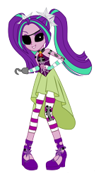 Size: 2000x3500 | Tagged: safe, artist:kombatantchampion, aria blaze, equestria girls, rainbow rocks, animatronic, clothes, endoskeleton, eyepatch, five nights at adagio's, five nights at freddy's, high heels, hook, leggings, pigtails, shoes, simple background, skirt, sleeveless, solo, torn clothes, transparent background, vector, welcome to the show