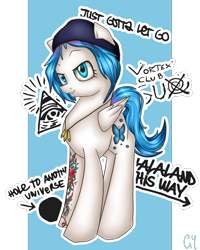 Size: 800x1000 | Tagged: safe, artist:veronica29pl, pegasus, pony, chloe price, female, life is strange, mare, ponified, solo, tattoo