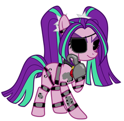 Size: 1024x1003 | Tagged: safe, artist:kombatantchampion, aria blaze, animatronic, endoskeleton, eyepatch, five nights at adagio's, five nights at freddy's, hook, ponified, simple background, solo, traditional art, transparent background, vector