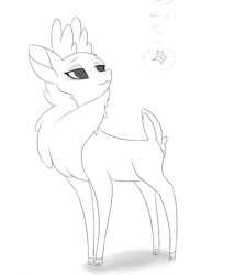 Size: 1097x1280 | Tagged: safe, artist:hlgf1114, velvet reindeer, deer, reindeer, them's fightin' herds, community related, monochrome