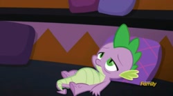 Size: 1659x919 | Tagged: safe, derpibooru import, screencap, spike, dragon, the cutie re-mark, discovery family logo