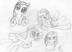 Size: 3365x2463 | Tagged: safe, artist:baratus93, oc, oc only, oc:sky weaver, pegasus, pony, chibi, sketch