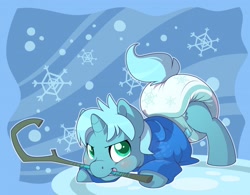 Size: 1280x999 | Tagged: safe, artist:cuddlehooves, clothes, cuddlehooves is trying to murder us, cute, diaper, foal, hoodie, jack frost, ponified, poofy diaper, rise of the guardians