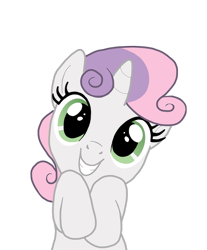 Size: 896x1080 | Tagged: safe, artist:xxchibirukiaxx, sweetie belle, looking at you, on back, simple background, solo