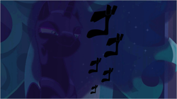 Size: 1433x805 | Tagged: safe, edit, edited screencap, screencap, nightmare moon, the cutie re-mark, dio brando, japanese, jojo's bizarre adventure, menacing, nightmare takeover timeline, solo, ゴ ゴ ゴ