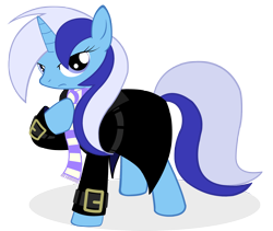 Size: 3200x2700 | Tagged: safe, artist:bludraconoid, minuette, clothes, scarf, simple background, solo, transparent background