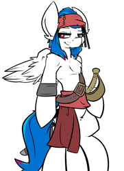 Size: 1179x1630 | Tagged: safe, artist:bbsartboutique, oc, oc only, oc:kami, pegasus, pony, bipedal, clothes, costume, nightmare night costume, pirate, saber, solo, spread wings, weapon