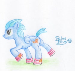 Size: 1024x975 | Tagged: safe, artist:des-the-dragon, ponified, solo, sonic the hedgehog, sonic the hedgehog (series), traditional art