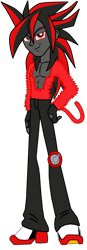 Size: 531x1521 | Tagged: safe, equestria girls, crossover, dragon ball gt, equestria girls-ified, shadow the hedgehog, simple background, sonic the hedgehog (series), super saiyan 4, transparent background