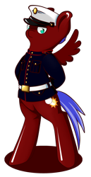 Size: 814x1575 | Tagged: safe, artist:lucky-jacky, oc, oc only, oc:solar flare, pegasus, pony, commission, military uniform, solo, standing