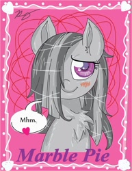 Size: 614x794 | Tagged: safe, artist:chibi-cat-girl101, artist:pinkamena-chan, marble pie, pony, blushing, chest fluff, ear fluff, female, mare, solo