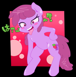 Size: 929x935 | Tagged: safe, artist:ayahana, artist:krazykari, berry punch, berryshine, solo, tongue out