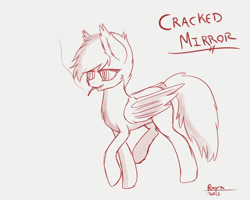 Size: 1280x1024 | Tagged: safe, artist:ruirik, oc, oc only, oc:cracked mirror, bat pony, pony, cigarette, smoking, solo