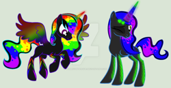 Size: 1024x530 | Tagged: safe, artist:primefighterq, artist:rain-approves, oc, oc only, oc:bass, oc:dubstep beat, alicorn, pony, alicorn oc, watermark