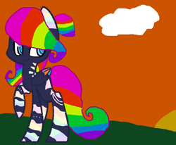 Size: 781x644 | Tagged: safe, artist:foxyslender101, artist:softybases, oc, oc only, pegasus, cloud, pegasus oc, solo, sunset, wings