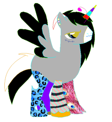 Size: 444x482 | Tagged: safe, artist:hollowolfpup, artist:selenaede, oc, oc only, oc:whatchamacallit, alicorn, pony, alicorn oc, frankenpony, simple background, transparent background