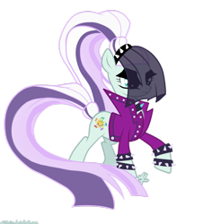 Size: 1024x1083 | Tagged: safe, artist:misteriss, coloratura, bracelet, clothes, countess coloratura, jacket, simple background, solo, spiked wristband, transparent background, vector