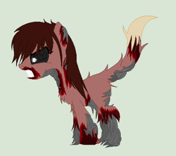 Size: 478x424 | Tagged: safe, artist:radiant-shine, blood, five nights at freddy's, foxy, ponified, solo