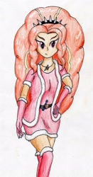 Size: 1521x2895 | Tagged: safe, artist:40kponyguy, derpibooru exclusive, adagio dazzle, equestria girls, christmas, solo, traditional art