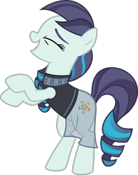 Size: 4500x5725 | Tagged: safe, artist:vaderpl, coloratura, pony, the mane attraction, .svg available, absurd resolution, bipedal, clothes, eyes closed, inkscape, open mouth, rara, simple background, singing, solo, the magic inside, transparent background, vector