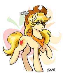 Size: 1722x1997 | Tagged: safe, artist:ciderpunk, derpibooru exclusive, oc, oc only, oc:applesunrise, clothes, cowboy hat, hat, scarf, solo