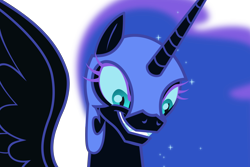 Size: 4500x3000 | Tagged: safe, artist:mythilas, nightmare moon, the cutie re-mark, alternate timeline, grin, nightmare takeover timeline, simple background, smiling, solo, transparent background, vector, when she smiles