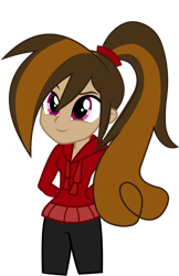 Size: 900x1388 | Tagged: safe, artist:wubcakeva, oc, oc only, oc:cupcake slash, equestria girls, clothes, crossed arms, equestria girls-ified, hands behind back, pants, simple background, smiling, solo, transparent background, vector