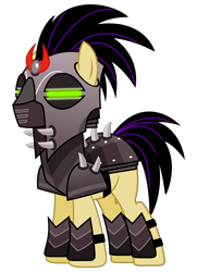 Size: 2080x2880 | Tagged: safe, artist:cheezedoodle96, ivory, ivory rook, crystal pony, pony, the cutie re-mark, .svg available, alternate timeline, armor, crystal war timeline, glowing eyes, green eyes, helmet, male, mind control, simple background, solo, sombra soldier, stallion, svg, transparent background, vector