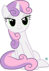 Size: 1500x2182 | Tagged: safe, artist:arifproject, sweetie belle, pony, :3, cute, diasweetes, lidded eyes, older, older sweetie belle, simple background, sitting catface meme, solo, transparent background, vector