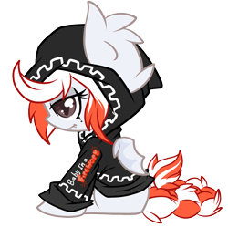 Size: 2280x2273 | Tagged: safe, artist:starlightlore, oc, oc only, oc:firecracker, bat pony, pony, clothes, hoodie, simple background, transparent background