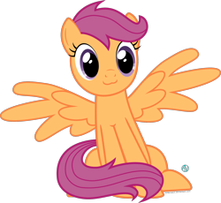 Size: 2000x1838 | Tagged: safe, artist:arifproject, scootaloo, pony, :3, catface, cute, cutealoo, older, older scootaloo, simple background, sitting, sitting catface meme, solo, transparent background, vector