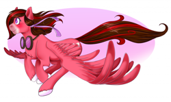 Size: 1024x611 | Tagged: artist needed, safe, oc, oc only, oc:snowlight, commission, goggles, running, wings