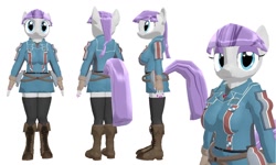 Size: 1280x768 | Tagged: safe, artist:ray670, maud pie, anthro, plantigrade anthro, 3d, valkyria chronicles