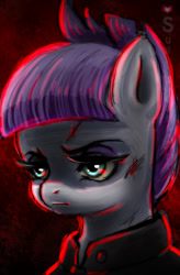 Size: 750x1140 | Tagged: safe, artist:sugarheartart, maud pie, earth pony, pony, the cutie re-mark, alternate timeline, apocalypse maud, bust, crystal war timeline, female, mare, portrait, solo