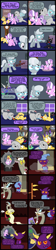 Size: 2000x8953 | Tagged: safe, artist:magerblutooth, diamond tiara, discord, silver spoon, oc, oc:dazzle, oc:iggy, oc:il, oc:imperius, oc:peal, cat, dog, pony, comic:diamond and dazzle, candle, clock, collar, comic, cookie, food, glasses, horns, hug, imp, knife, sleepover, television