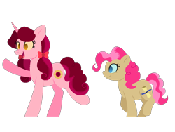 Size: 1024x768 | Tagged: safe, artist:carouselunique, oc, oc only, oc:merrie melody, oc:raspberry jamboree, offspring, parent:doctor whooves, parent:pinkie pie, parents:doctorpie