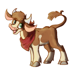 Size: 1484x1369 | Tagged: safe, artist:frankilew, arizona cow, cow, them's fightin' herds, cloven hooves, community related, female, simple background, solo, transparent background