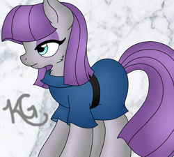 Size: 1000x900 | Tagged: safe, artist:royaltwilight, maud pie, earth pony, pony, clothes, female, gray coat, mare, purple mane, solo