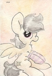 Size: 695x1009 | Tagged: safe, artist:slightlyshade, daring do, clothes, socks, solo, traditional art