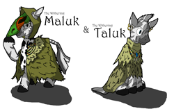 Size: 2500x1572 | Tagged: safe, artist:spokenolive, oc, oc only, oc:maluk, oc:taluk, zebra, cloak, clothes, earring, mask, necklace, piercing, scarf