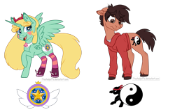 Size: 1507x973 | Tagged: safe, artist:frostedpuffs, cutie mark, marco diaz, ponified, simple background, star butterfly, star vs the forces of evil, transparent background