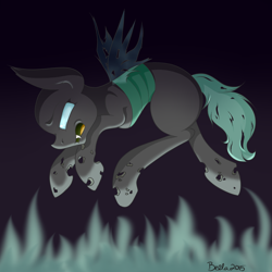 Size: 3000x3000 | Tagged: safe, artist:minbutt, derpibooru import, changeling, digital art, solo